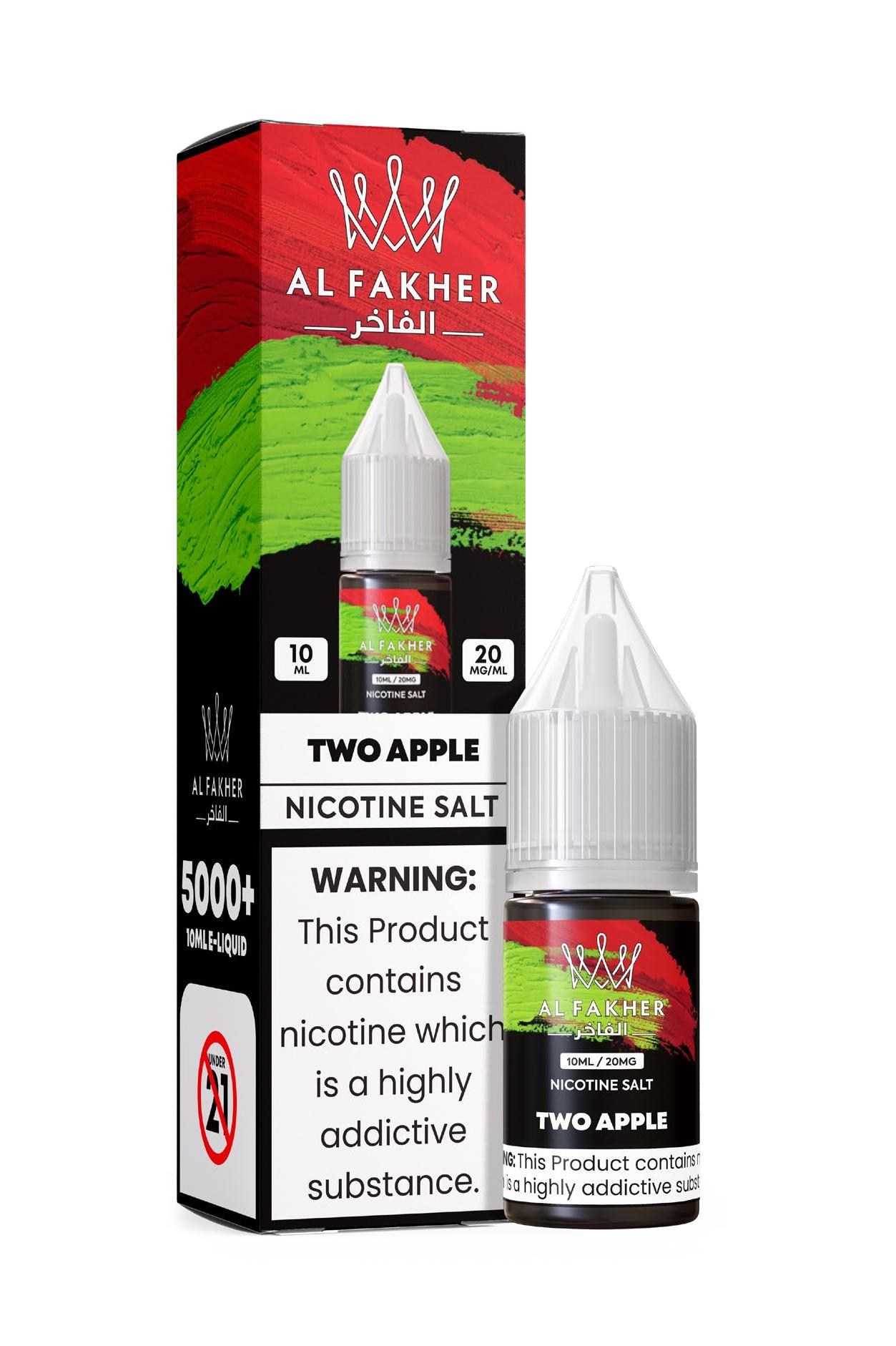 alfakhroil.com TWO APPLE 20MG Strengths 10ML 5000+ Nic Salt E-LIQUIDS by Al Fakher